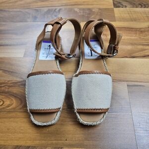 rag & bone Triana Espadrille Sandals Ankle Strap Tan Cream 35 US 5.5